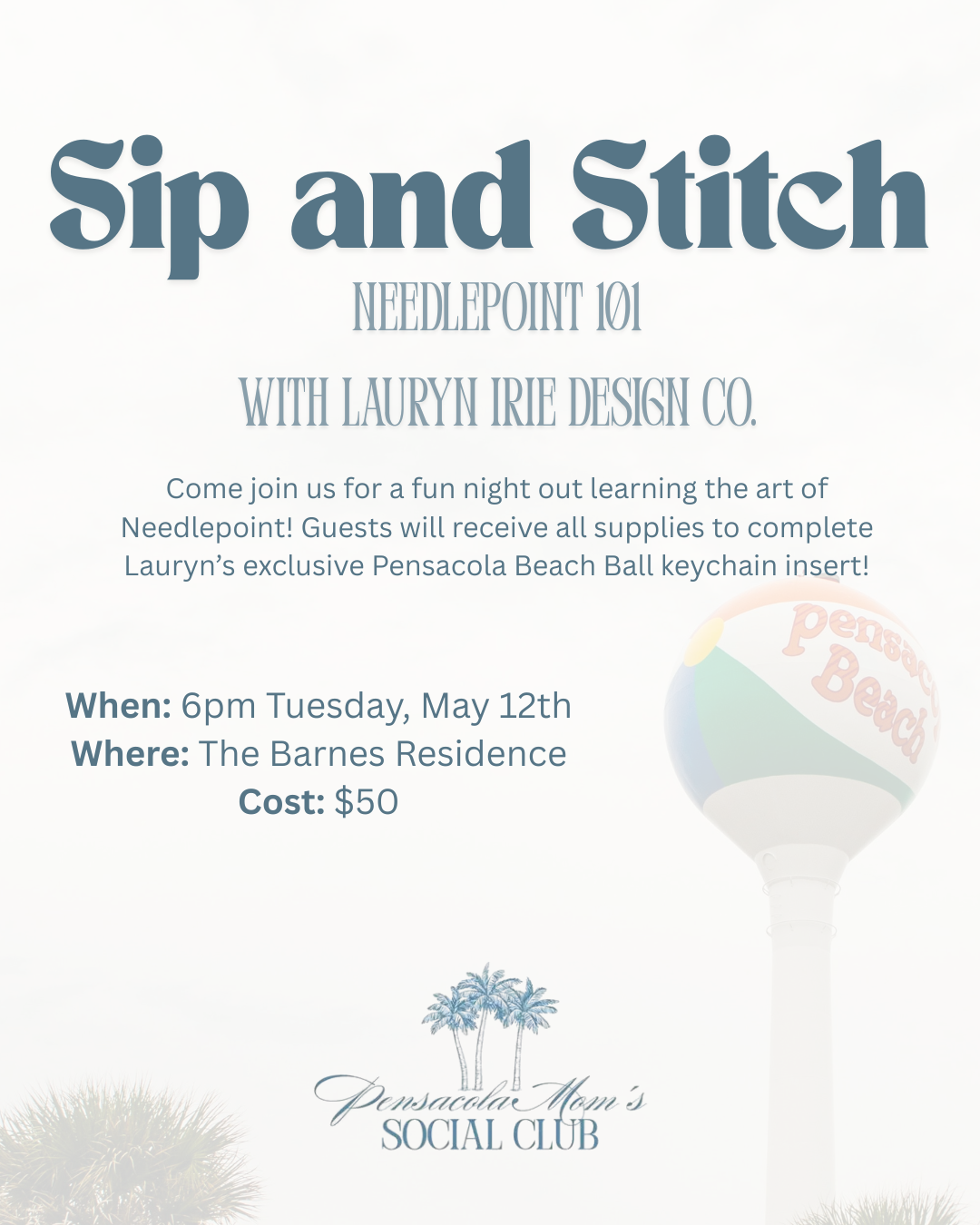 Event: Pensacola Moms Social Club - Sip and Stitch
